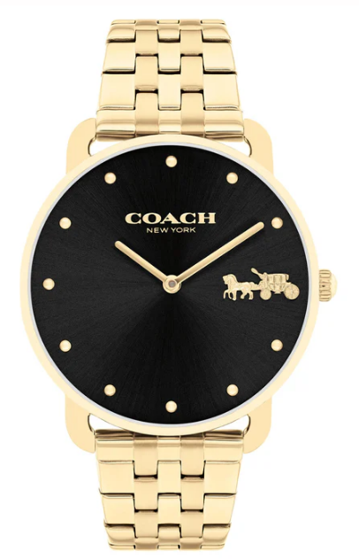 Coach Gold Steel Black Dial Watch